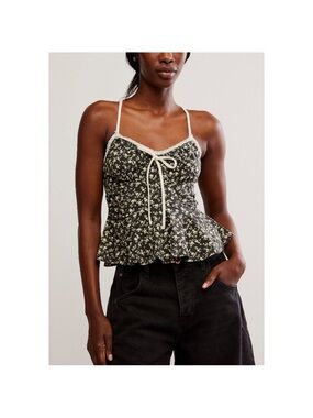 Free People Sammi Tank Washed Black Combo NWT